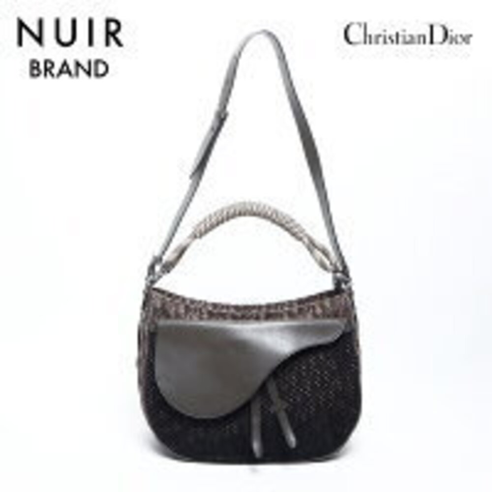 Christian Dior Trotter Saddle Bag Shoulder Brown